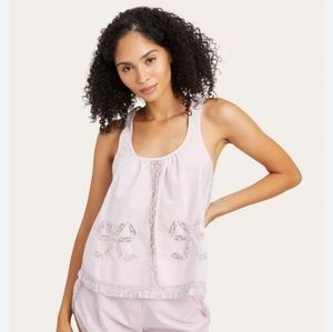 Morgan Lane Pink Cotton Pajama  Lace Top S